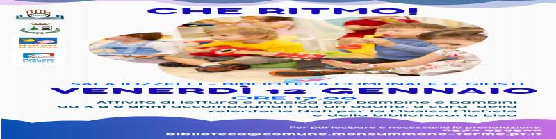 12 gennaio 2024 Letture e musica per bimbi da 3 a 6 anni in Biblioteca