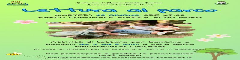 10 giugno 2025 Letture per bambini da 4 a 8 anni al Parco Aldo Moro